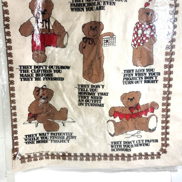 Vintage Daisy Kingdom  Fabric Panel Teddy Bears #234 Silk Screen Sew Quilt - Picture 4 of 9